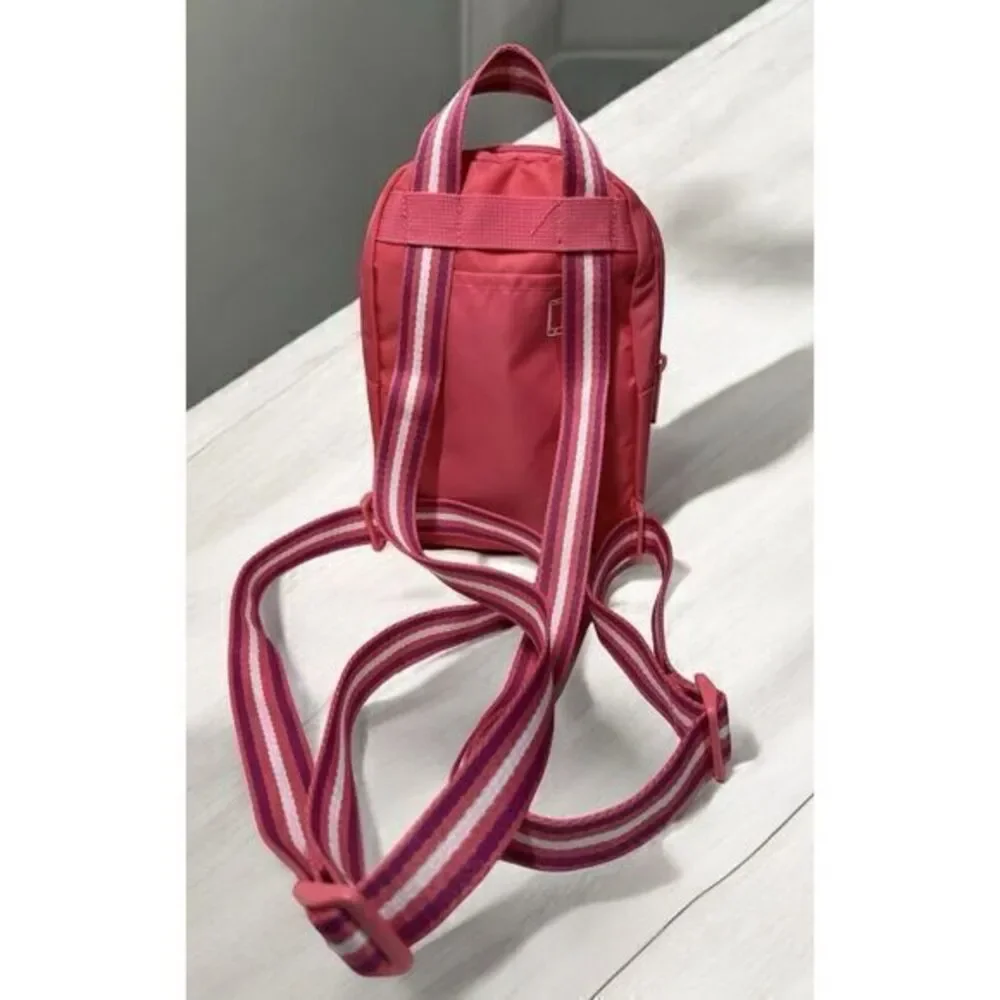 Champion Mini Backpack‎ Pink White Zipper Pockets Adjustable Straps Logo